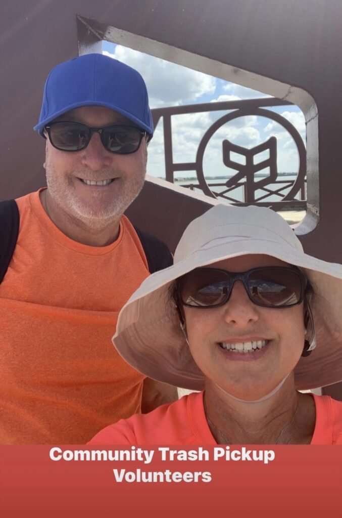 JOHN AND DEBBIANN HABERKERN OF FEVERISH PACE PAINTING helping Community Church liter pick up day